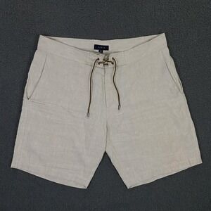 SEASE Sunset Shorts Mens 2XL Beige Linen Drawstring Chino Lightweight Italy